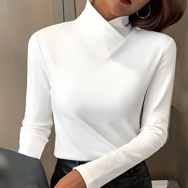 Elegante Slim Fit Casual Knit Top met Col