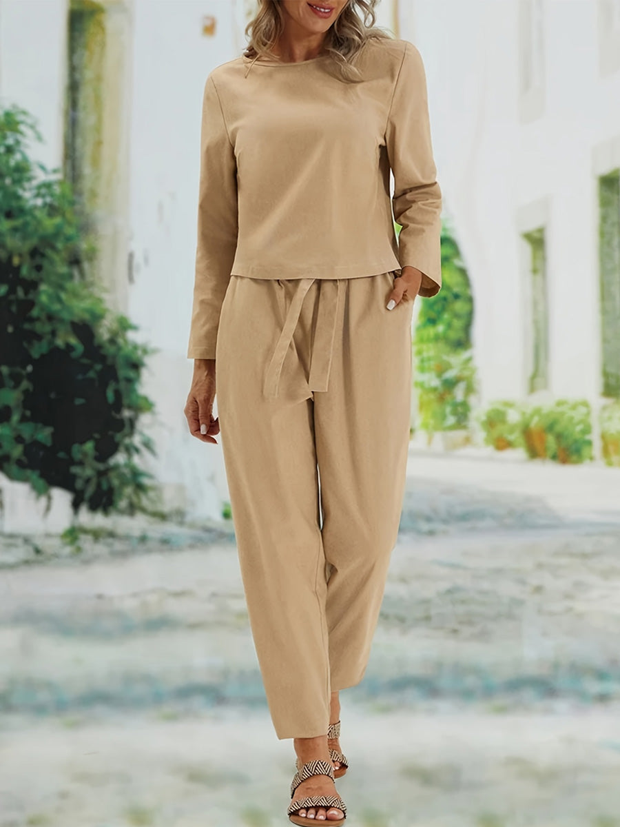 Two-Piece Set met ronde hals en lange mouwen