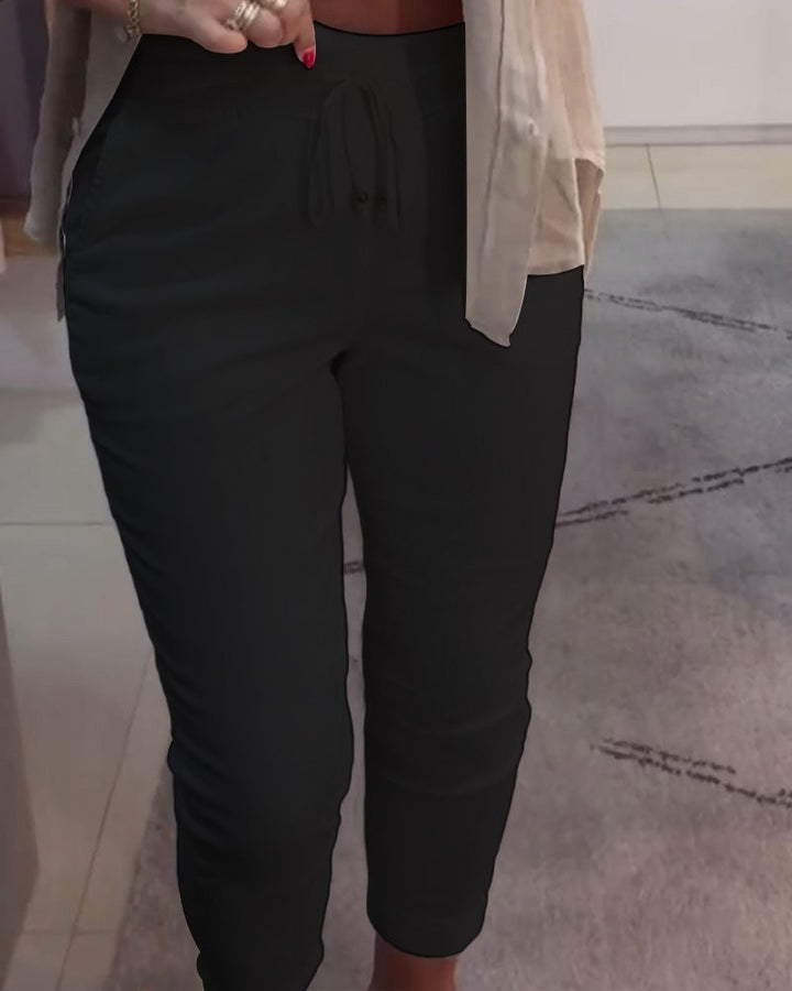 Casual Pencil Pants met trekkoord
