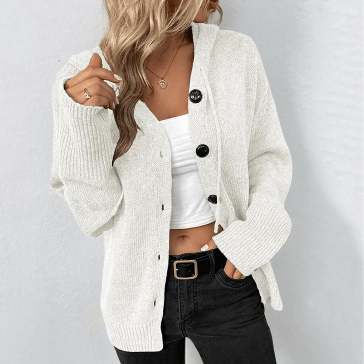 Gebreide warme cardigan met knopen voor dames