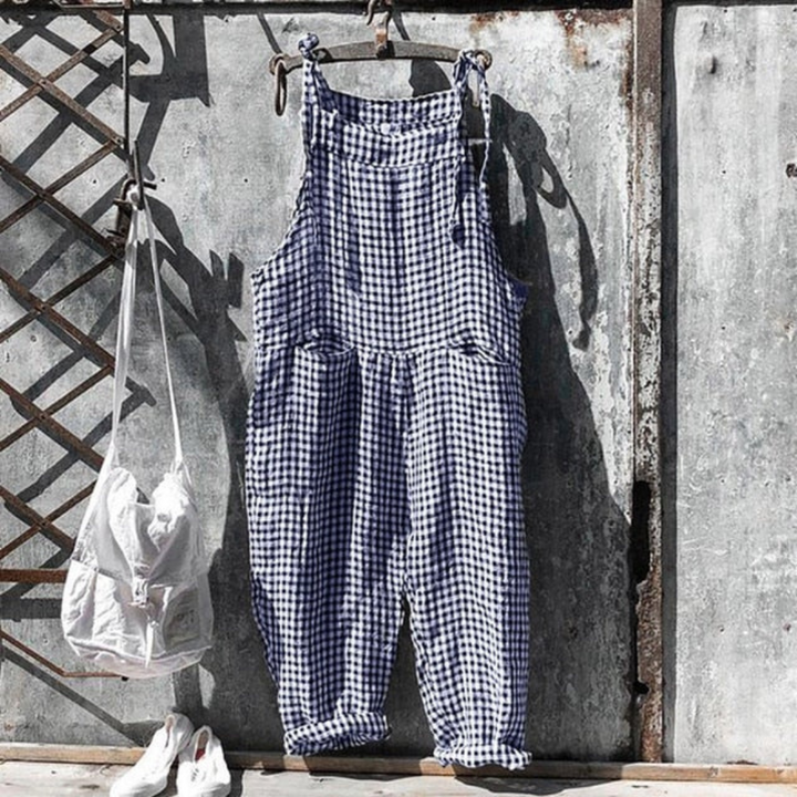 Geruite Mouwloze Jumpsuit voor Women