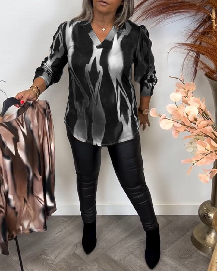 Blouse met contrasterende revers