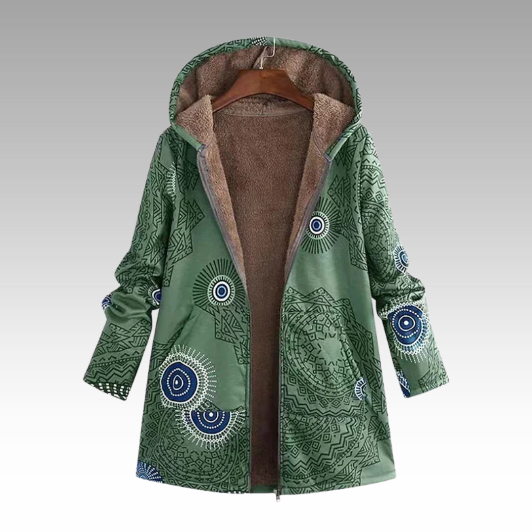 Warme en zachte jas met capuchon