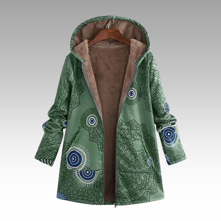 Warme en zachte jas met capuchon