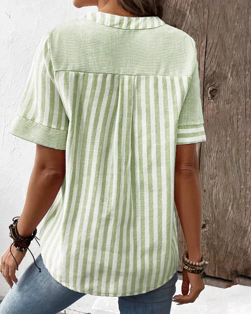 Klassieke Gestreepte Blouse met Knoopsluiting