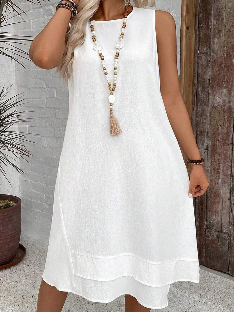 Casual Mid-Length Jurk met Relaxed Fit