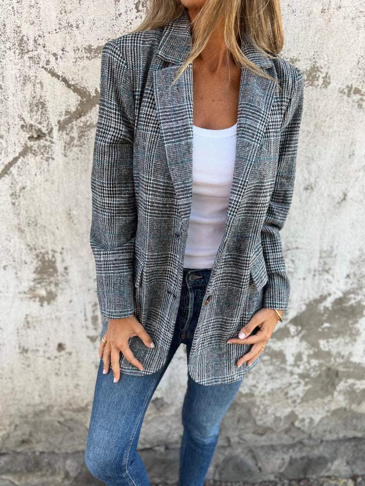 Casual Geruite Blazer met Revers