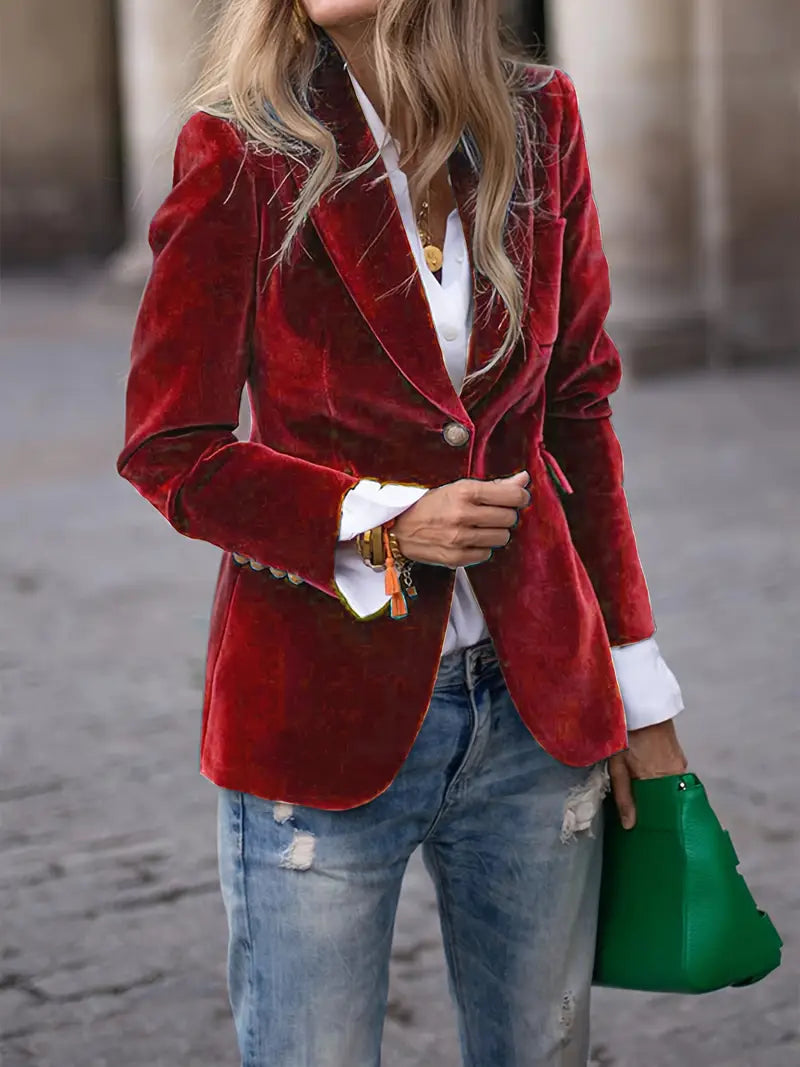 Elegante Velvet Blazer Jacket voor dames