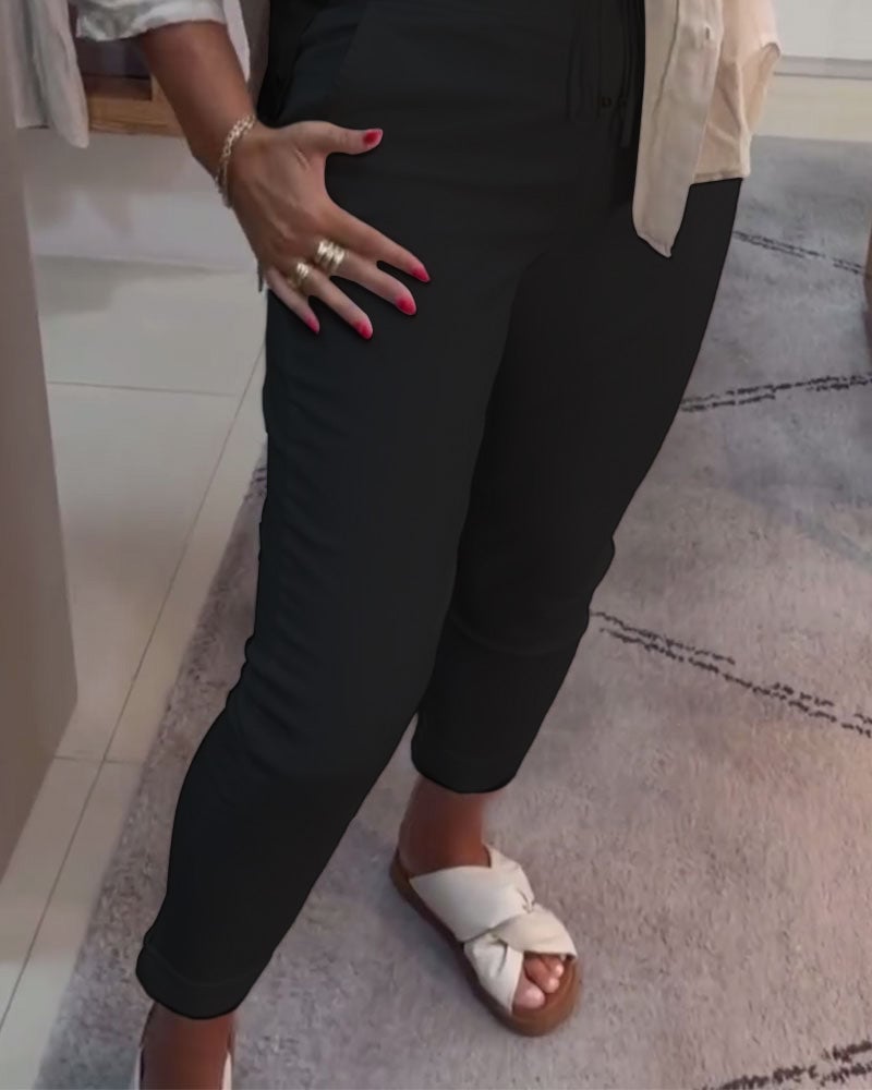 Casual Pencil Pants met trekkoord