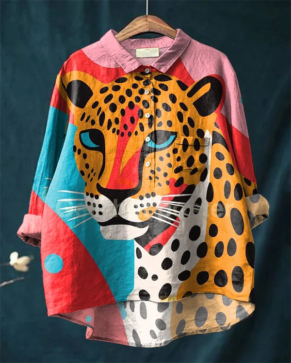 Simba Graphic Tee met Bold Leopard Print
