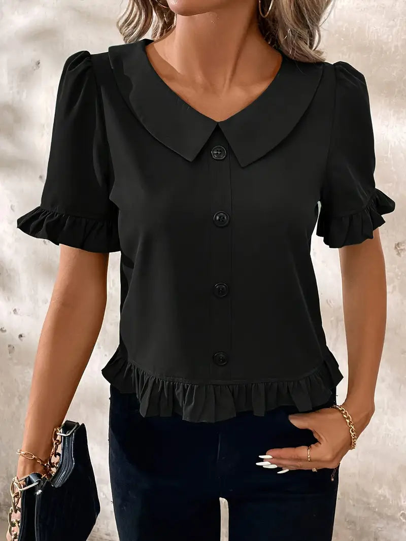 Elegante blouse met korte mouwen