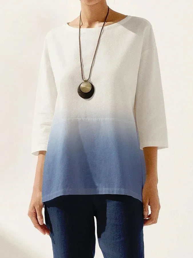 Casual shirt met kleurverloop voor dames