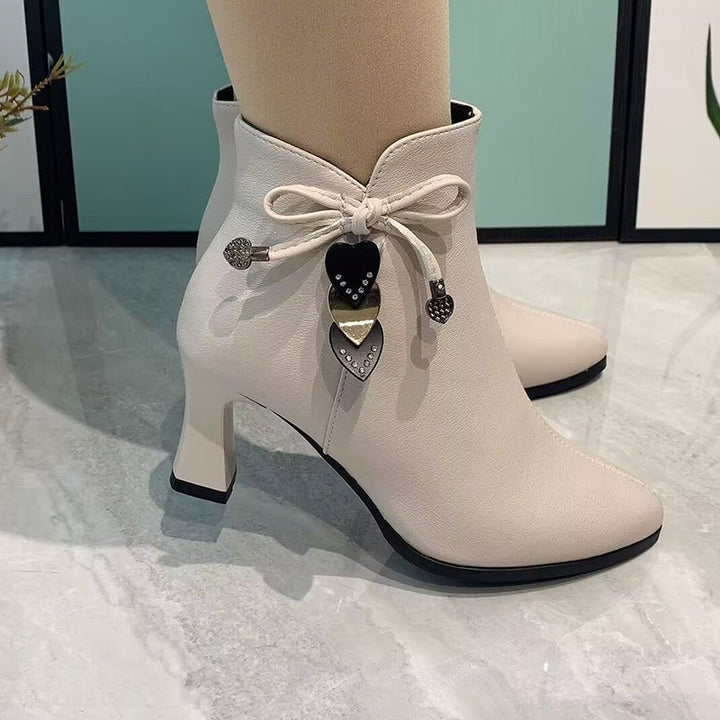 Fashion Enkellaarsjes met Puntneus en Strik