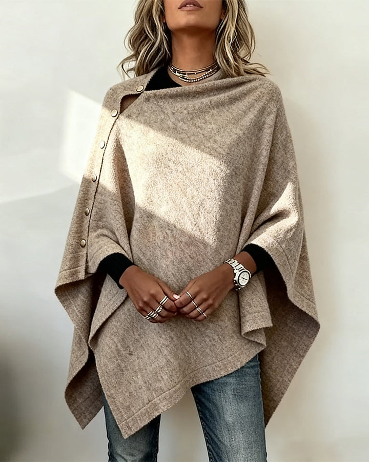 Stijlvolle Asymmetrische Trui in Cape-stijl