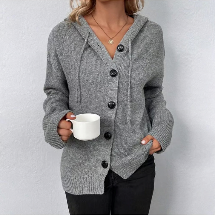 Gebreide warme cardigan met knopen voor dames