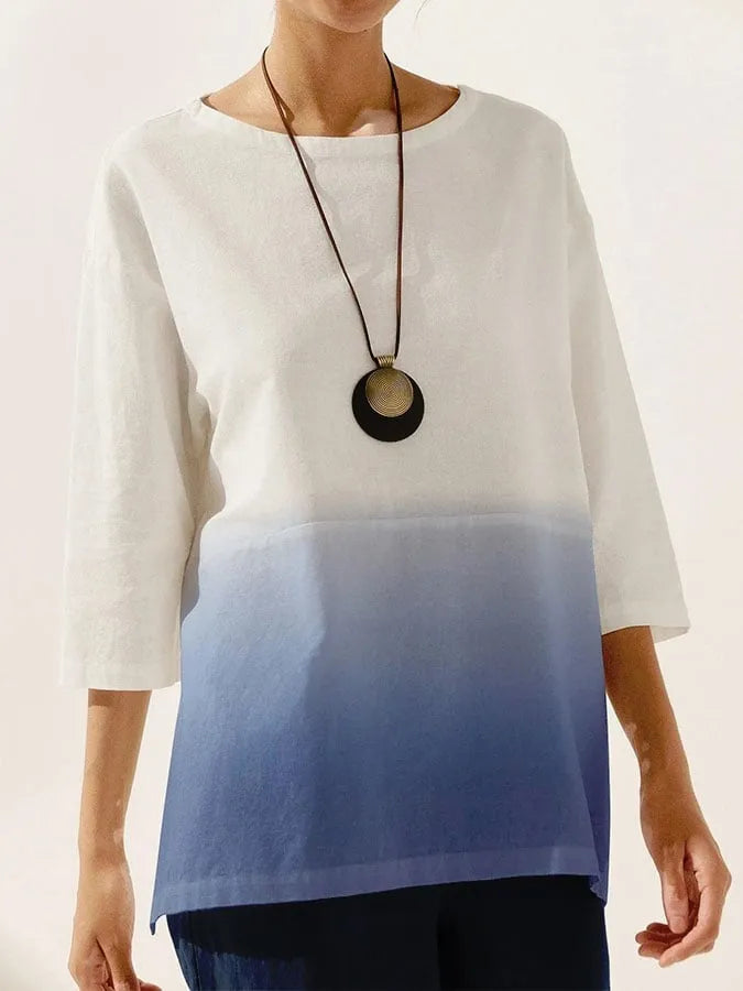 Casual shirt met kleurverloop voor dames