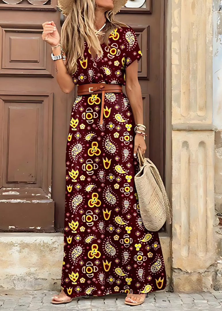Zwierige Bohemian Maxi-jurk