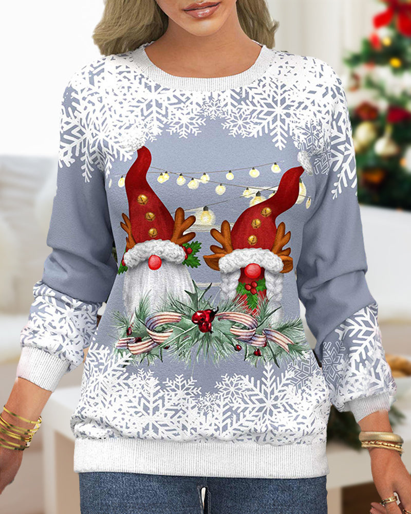 Kersttrui met sneeuwvlokprint