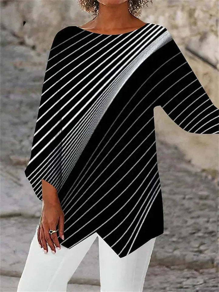 Printed shirt met ronde hals en lange mouwen