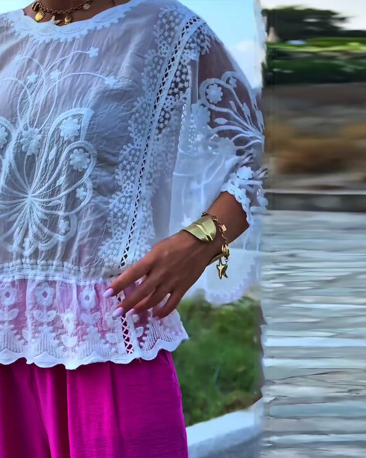 Modieuze effen blouse