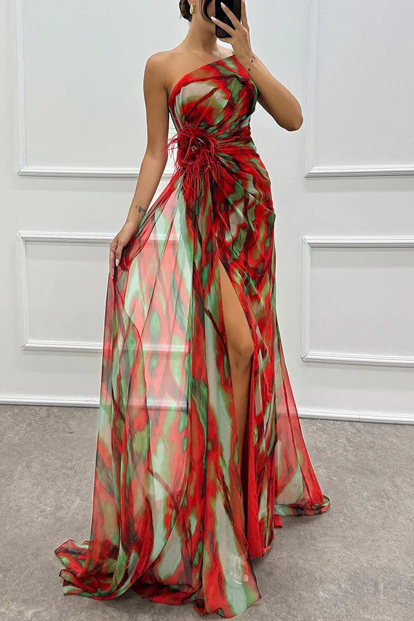 Chique Maxi-jurk met Levendige Print