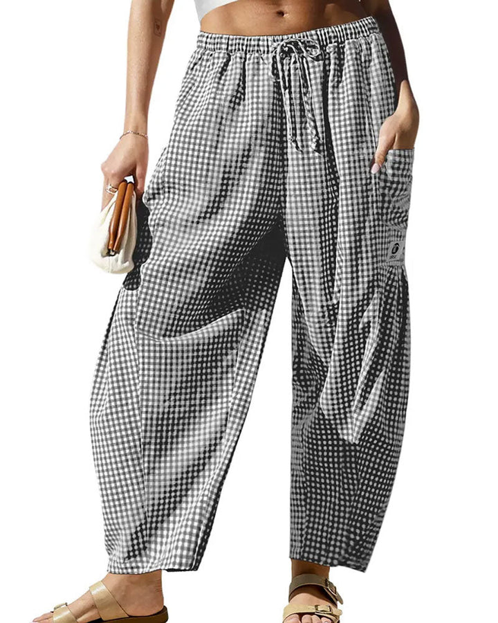 Casual Cropped Pants met ruitprint