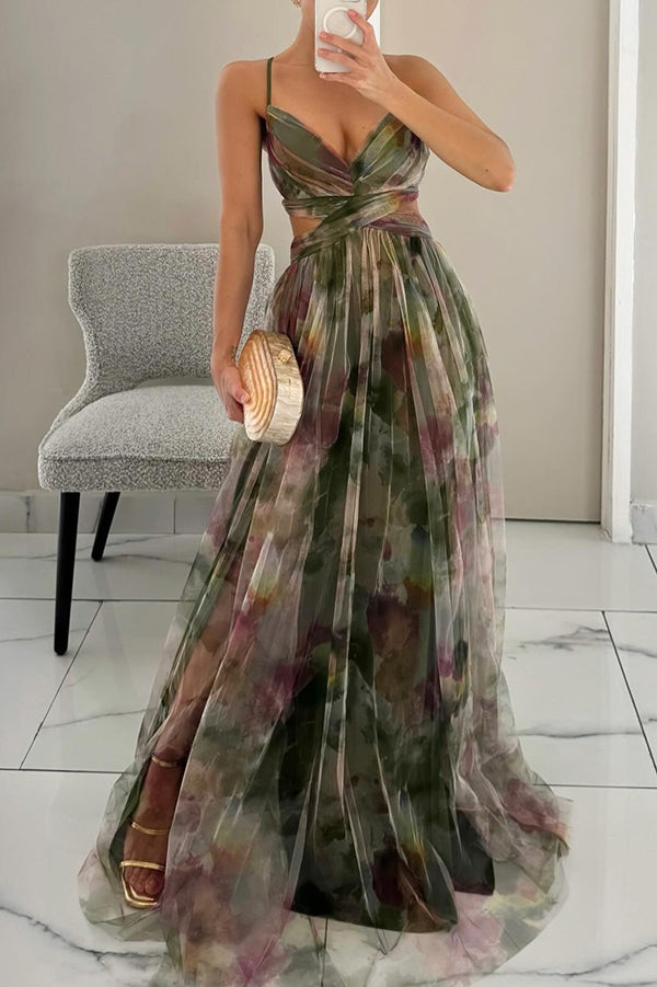 Feminine mouwloze maxi-jurk voor dames