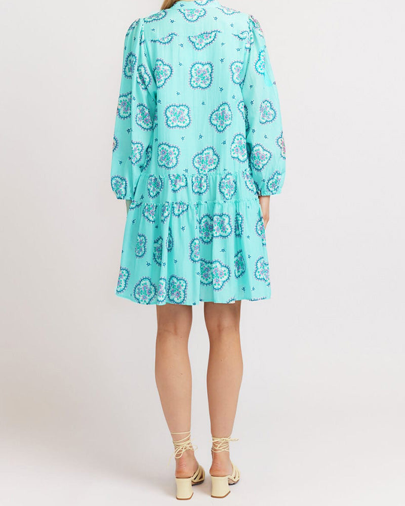 Bedrukte Loose Pleated Jurk