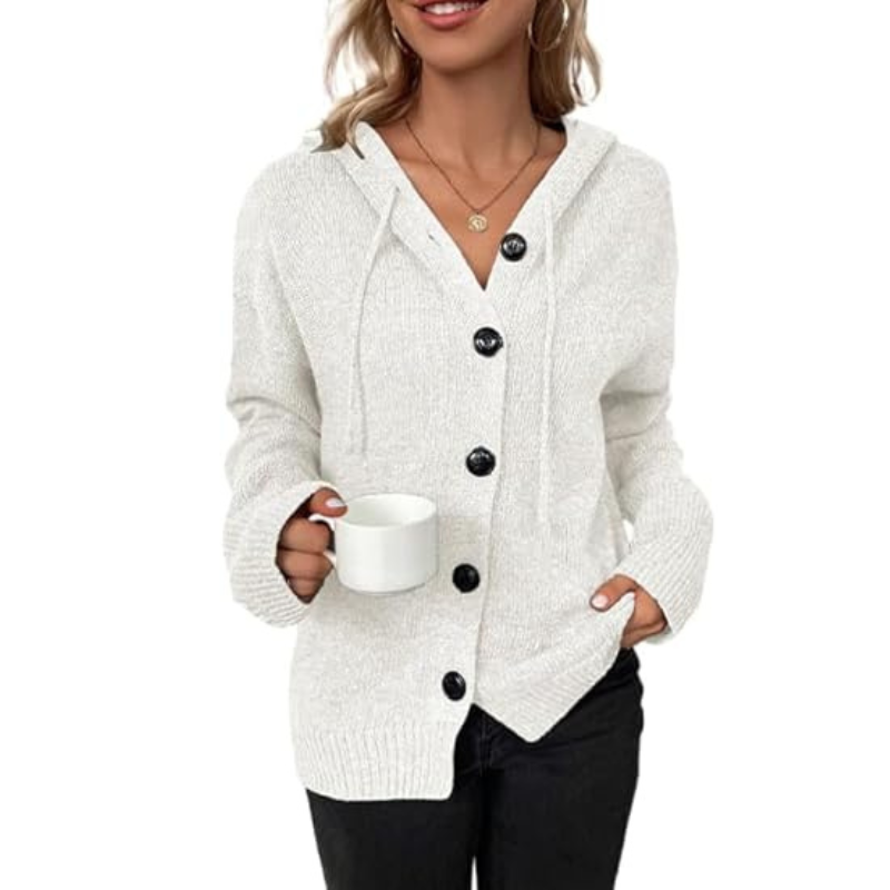 Gebreide warme cardigan met knopen voor dames