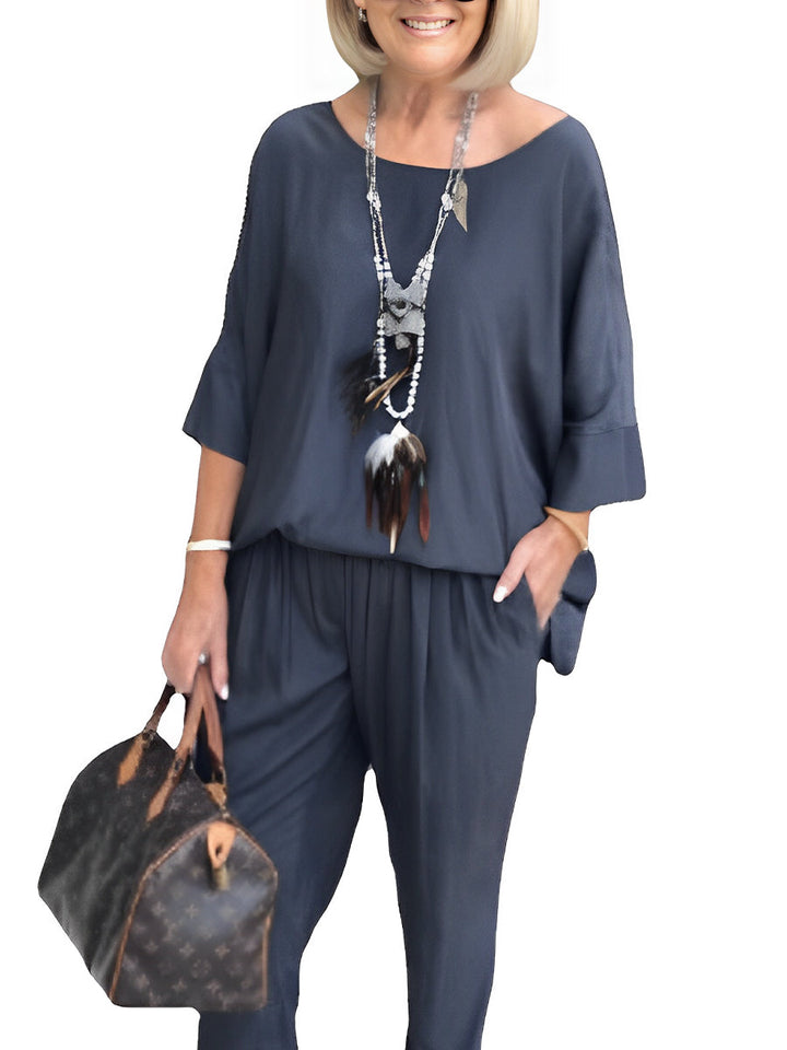 Casual Two-Piece Set met ronde hals en mouwen