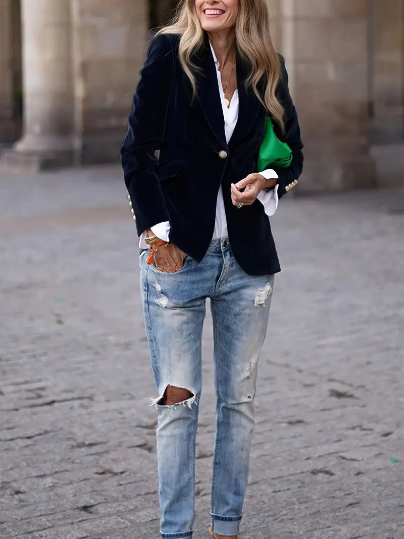 Elegante Velvet Blazer Jacket voor dames