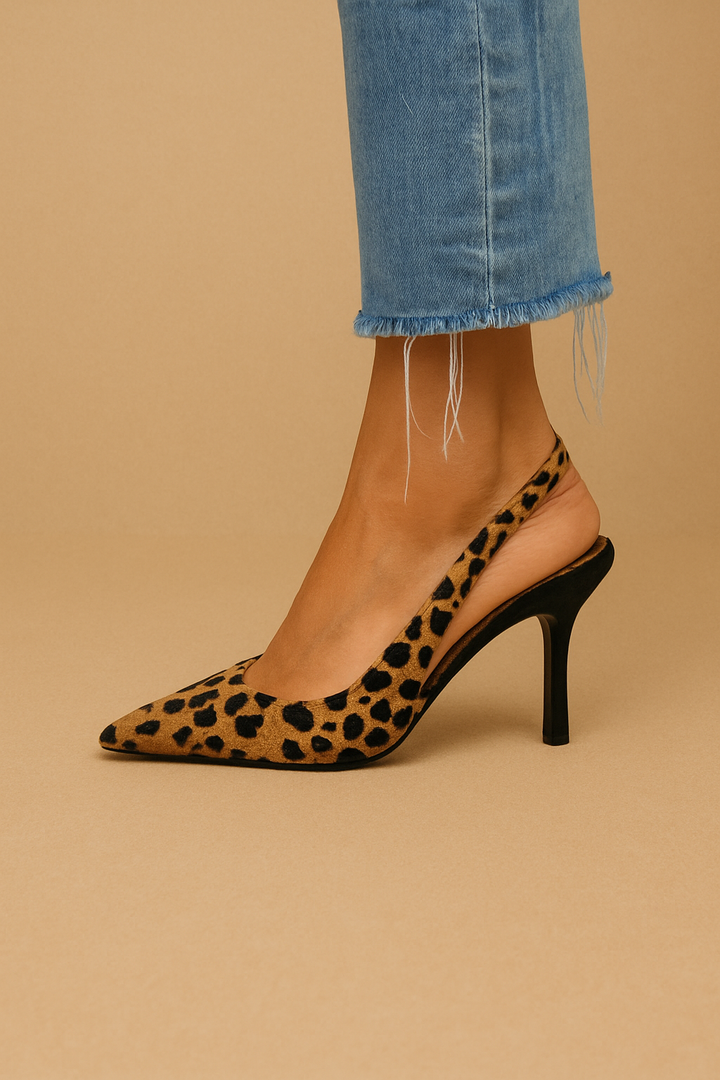 Trendy Slingbacks met Luipaardprint