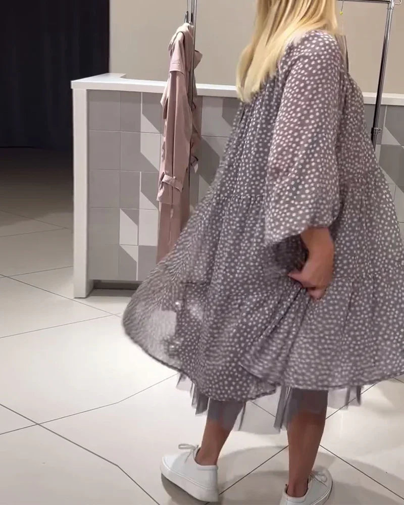 Casual jurk met polkadotprint
