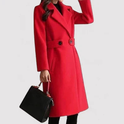 Elegante lange trenchcoat met riem