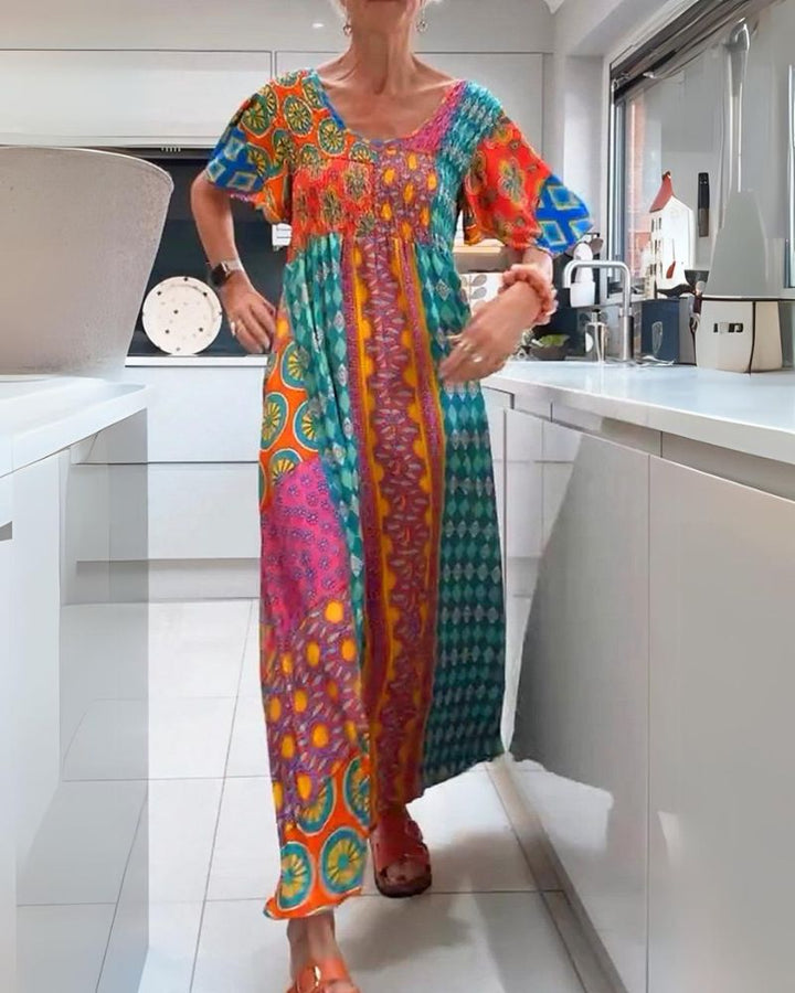Boho Bliss Patchwork Maxi Dress