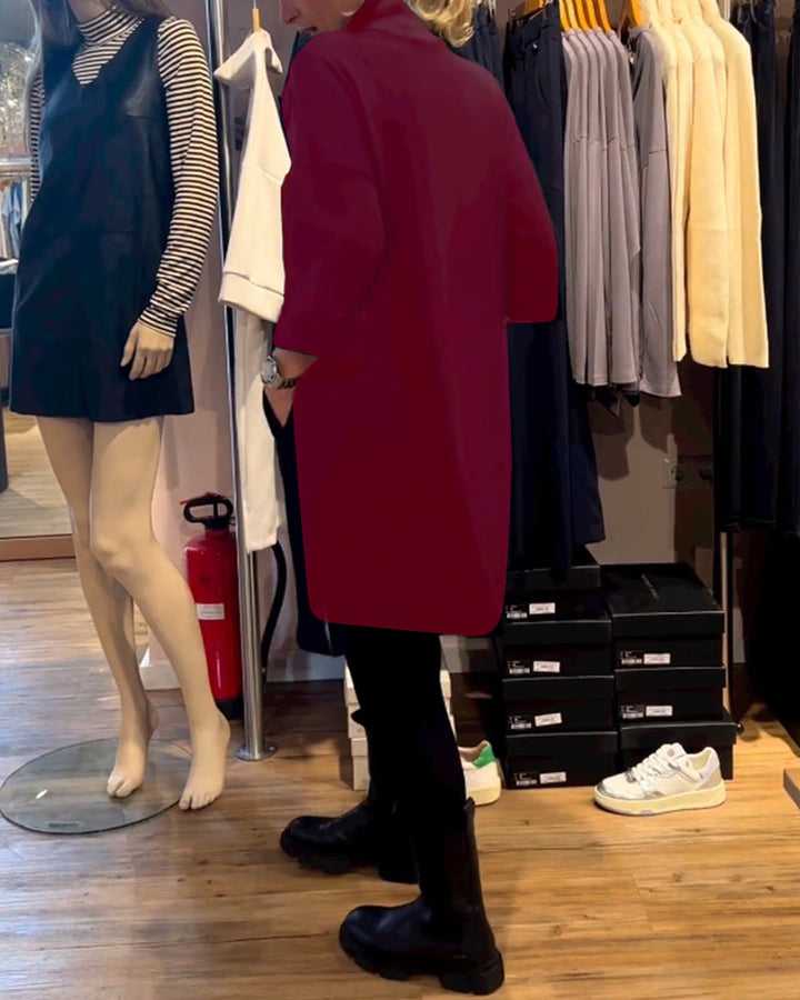 Jurk met cowlneck in effen kleur
