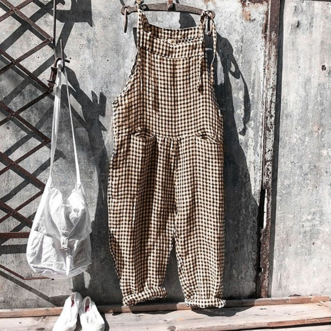 Geruite Mouwloze Jumpsuit voor Women