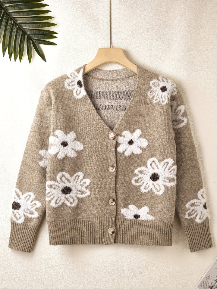 Mia | Gebreid vest met bloemenprint