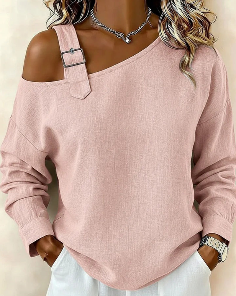Sexy Off-The-Shoulder Top met lange mouwen