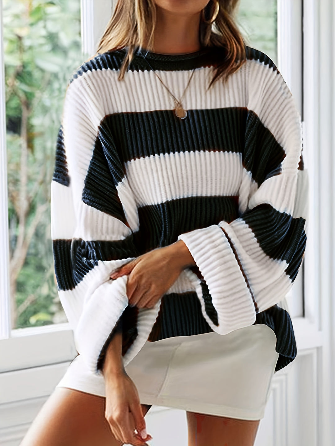 Chloe | Gestreepte pullover met ronde hals