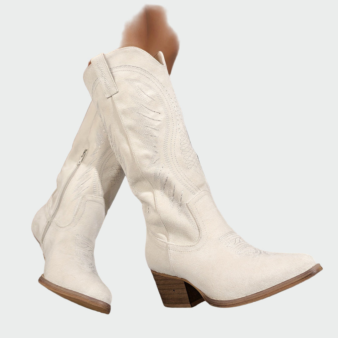 Mode Geborduurde Western Enkellaarsjes