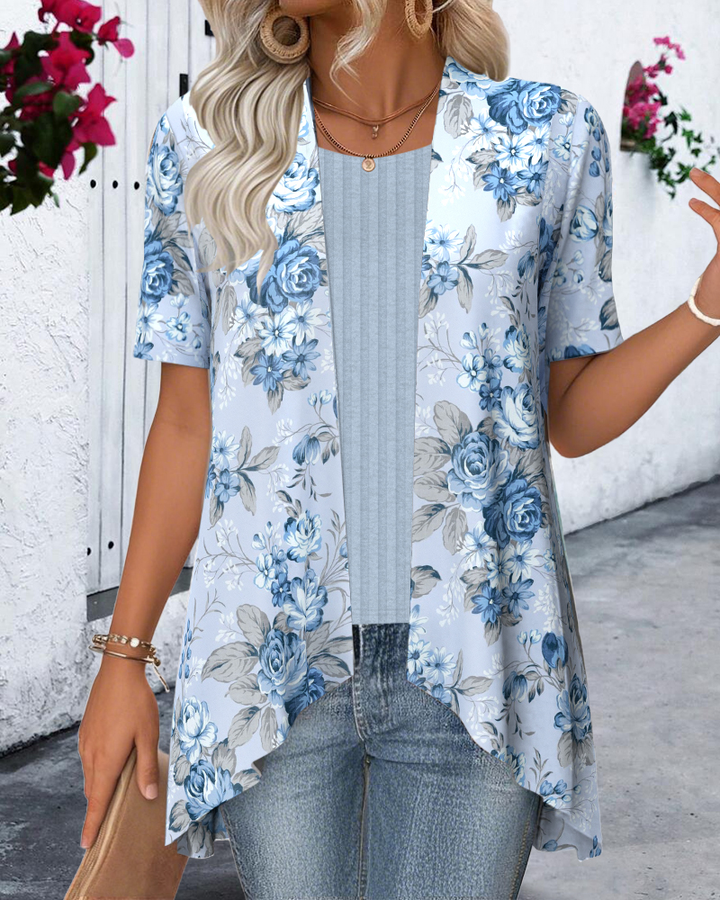 Elegante top met bloemenoverlay