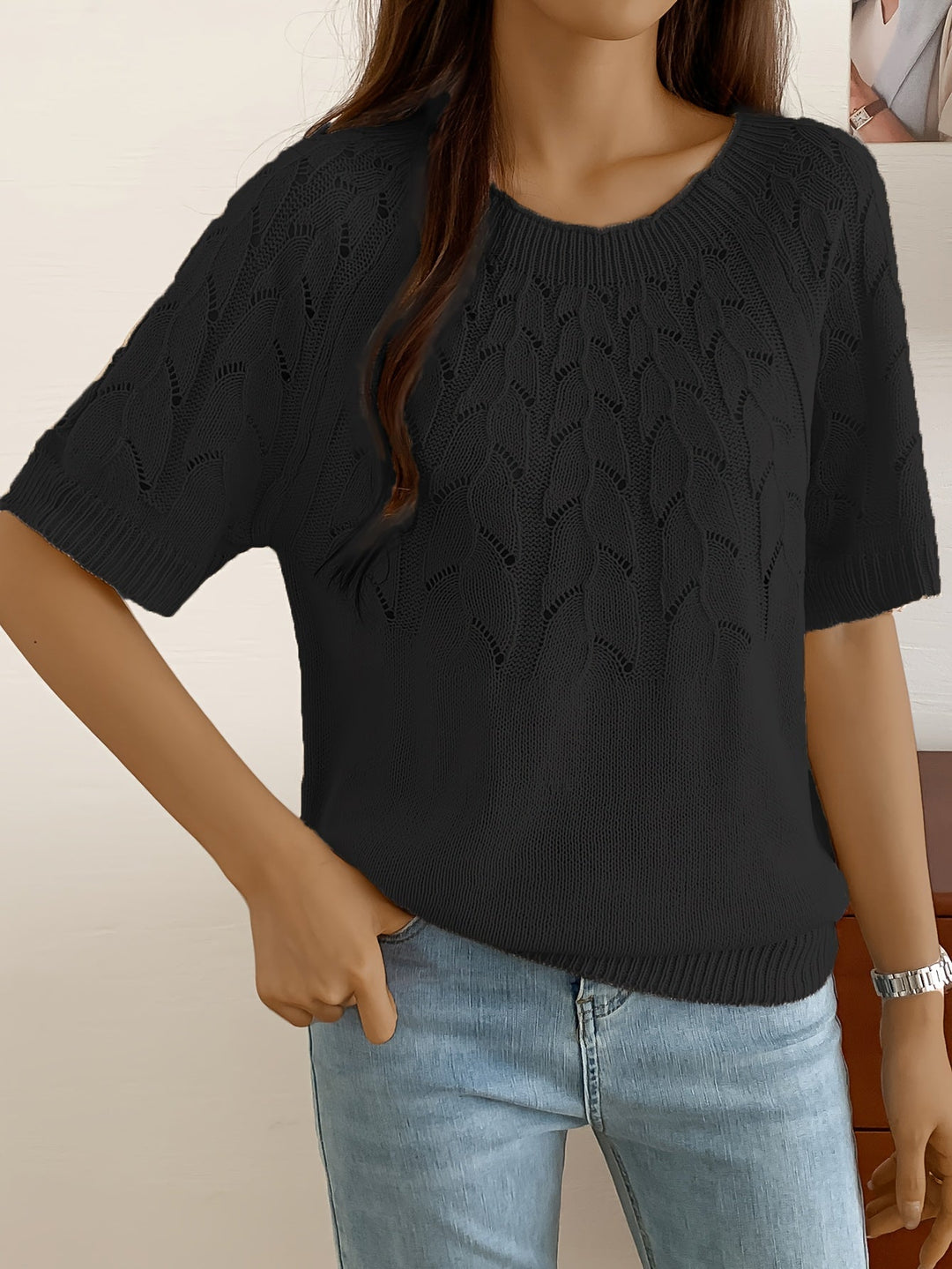 Chique Hollow Out Gebreide Top