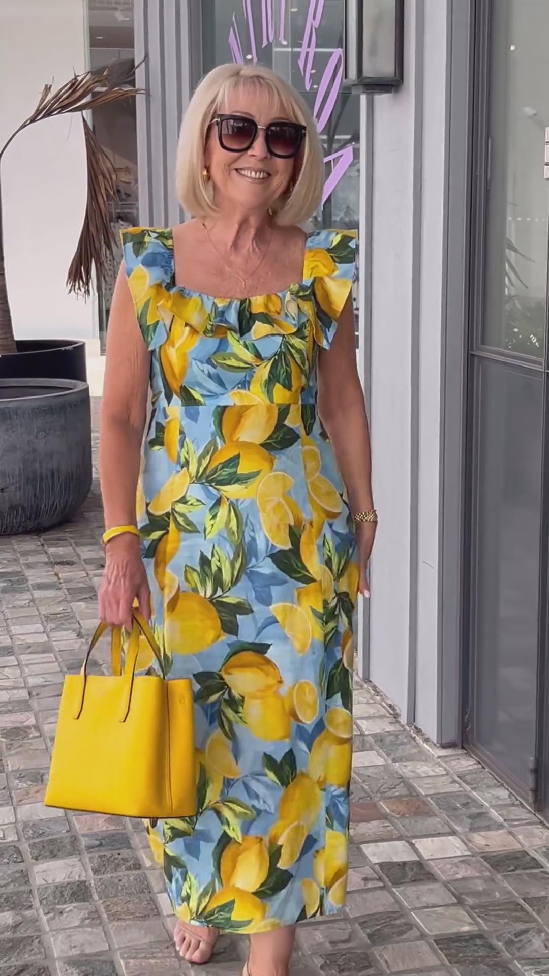 Tunic Dress met citroenprint en Relaxed Fit