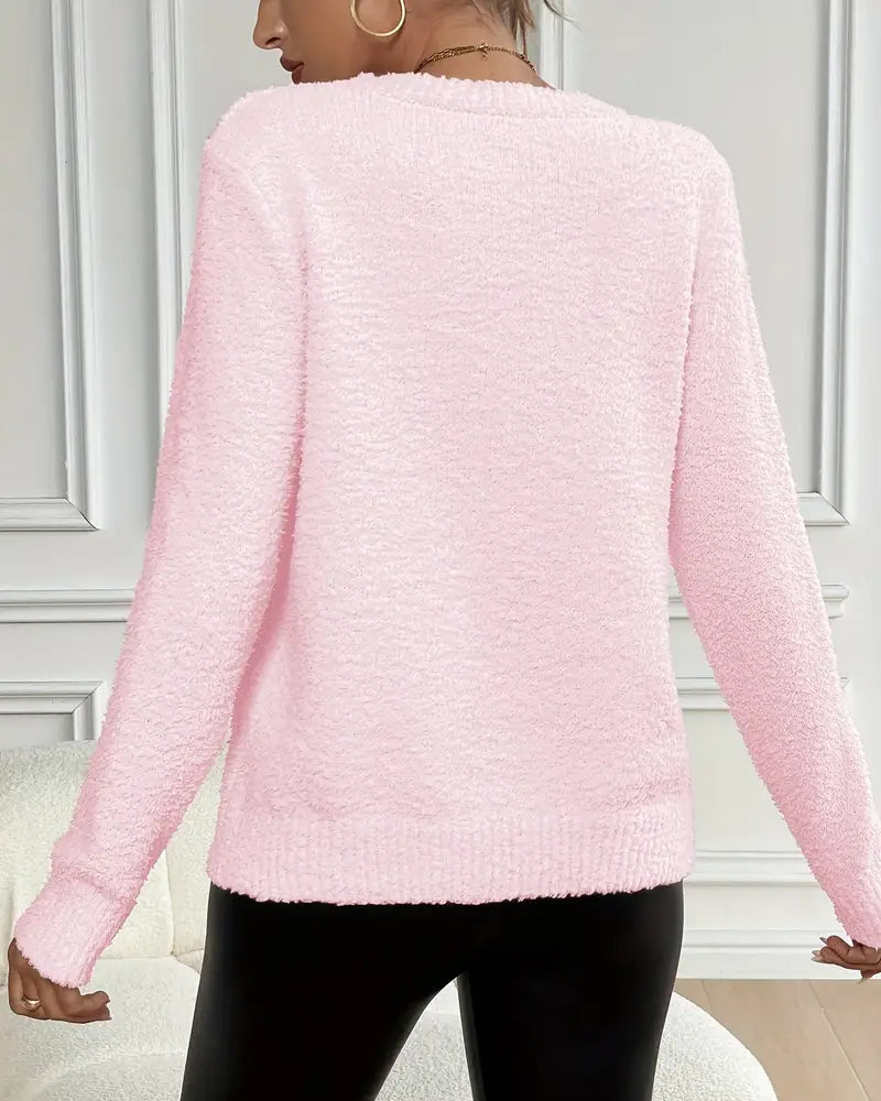 Pluche Pullover Trui met Lange Mouwen