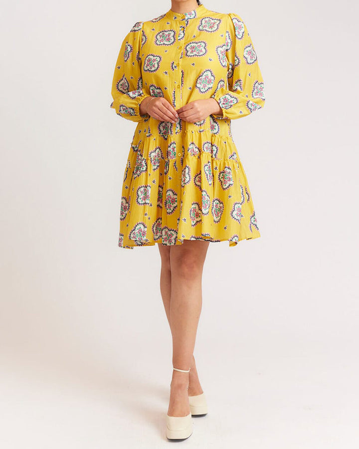 Bedrukte Loose Pleated Jurk