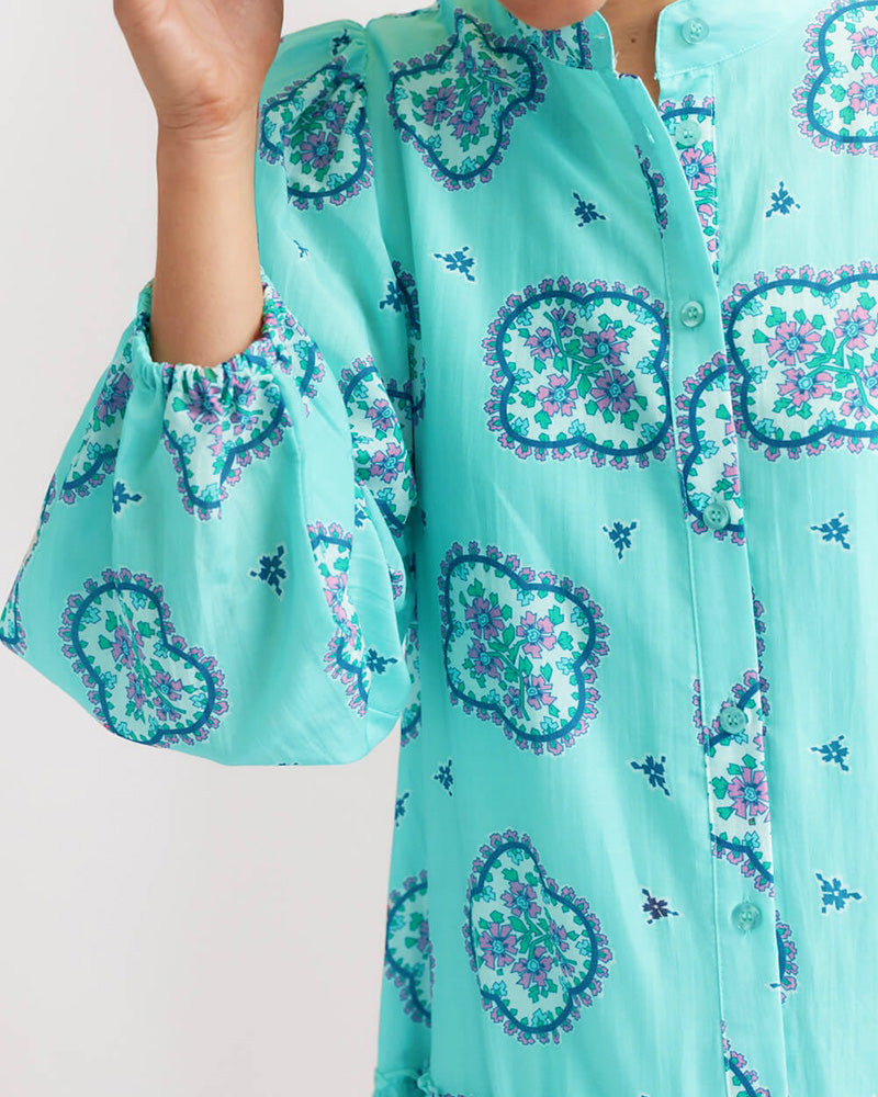 Bedrukte Loose Pleated Jurk