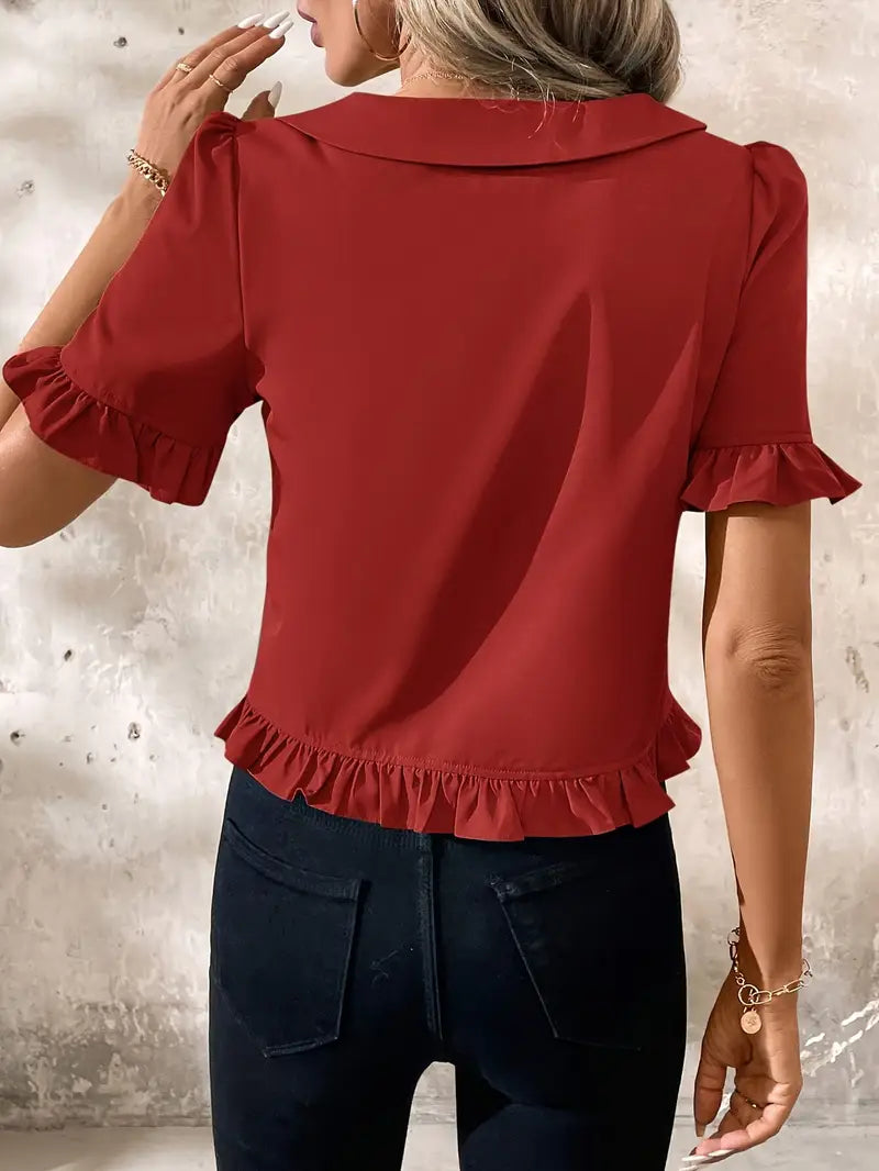 Elegante blouse met korte mouwen