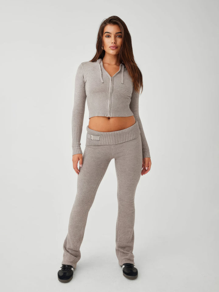 Luxe gebreide winter bijpassende set