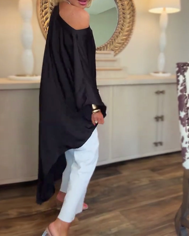 Casual trendy blouse met onregelmatige pasvorm